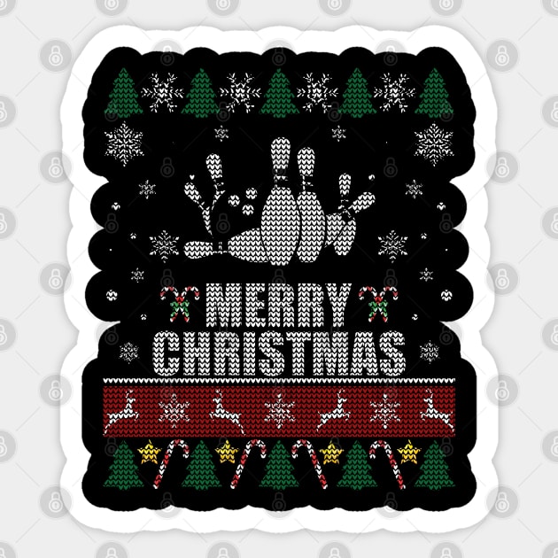 Bowling Ball And Pins Christmas Sticker by Sleazoid